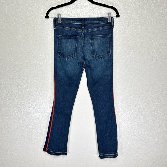 Veronica Beard Carolyn Tuxedo Stripe Baby Boot Crop Jeans Dark Blue Wash 25 - Picture 4 of 11